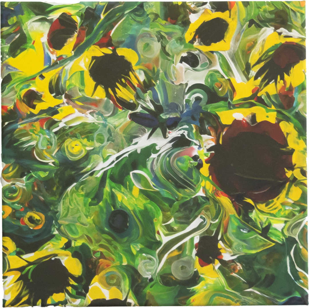 Screaming Sunflowers - Painted photograph with AI