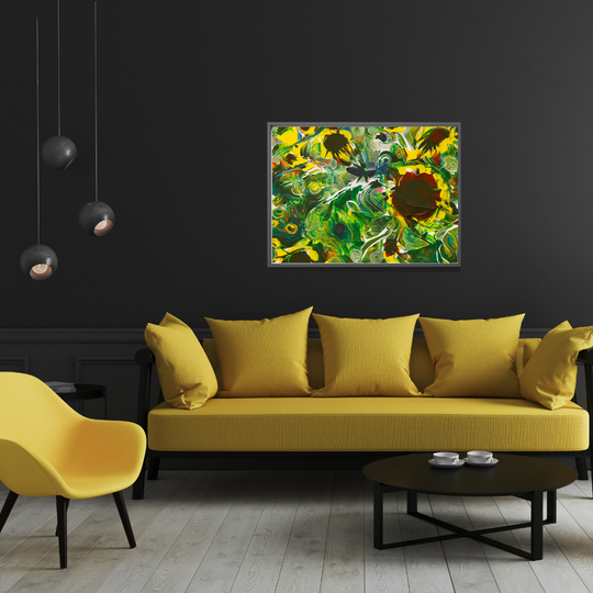 Screaming Sunflowers - Painted photograph with AI