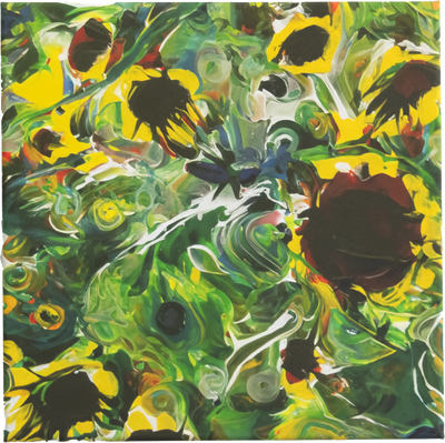 Screaming Sunflowers - Painted photograph with AI